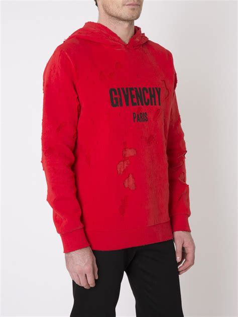 hoodie givenchy destroyed|givenchy ripped hoodie.